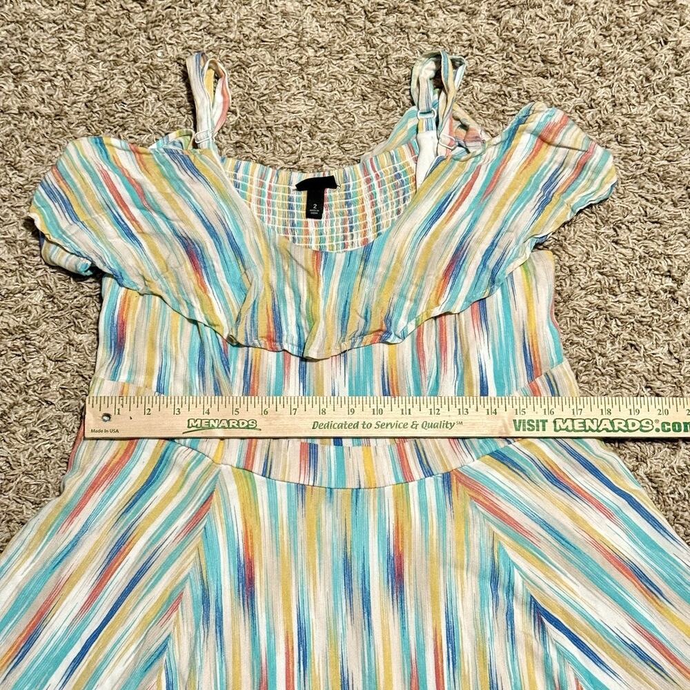 Torrid Womens White Stripe Gauze Cold Shoulder Mini Skater Dress Plus Size 2XL - Picture 10 of 13